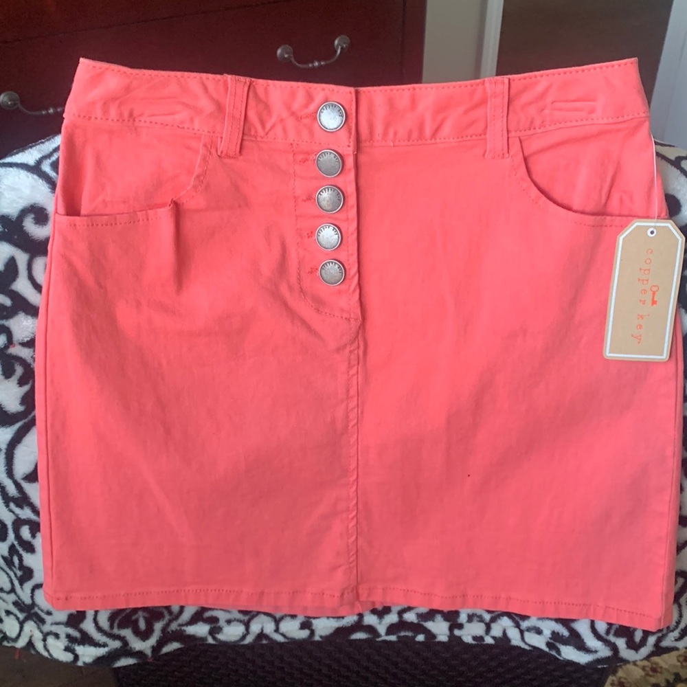 Coral button-up, cotton mini